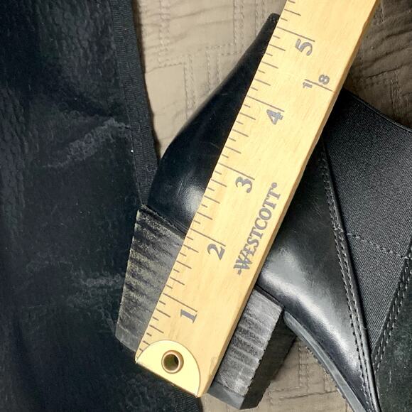 Paul Green Black Booties Ankle Boots Size 5 Leather Suede Pull On Pointy Toe - Picture 10 of 10